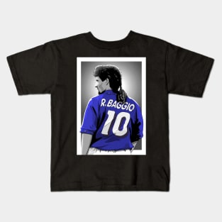 Roberto Baggio - Italy Azzurri Football Artwork Kids T-Shirt